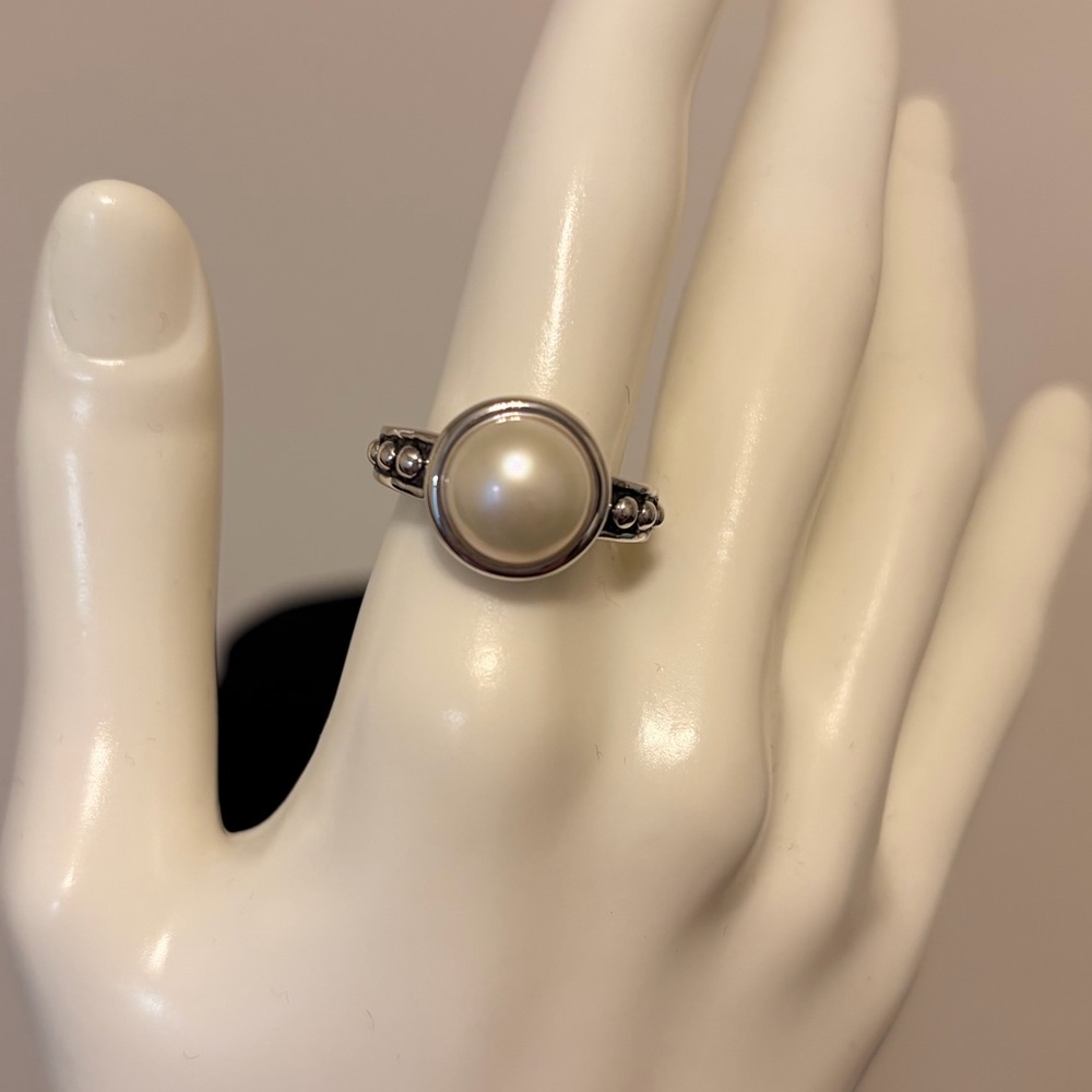 MINT Godfrey Carter Cultured Pearl & Sterling Ring Sz 6 - NWOT w/ BB&B Box